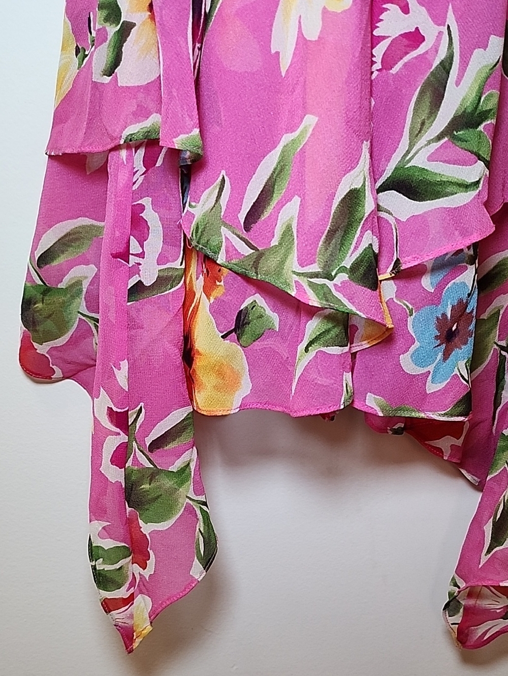Lauren Ralph Lauren Women's Pink Floral Asymmetrical Handkerchief Hem Skirt 14P - Picture 7 of 16